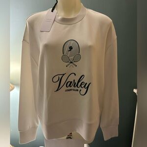 Varley Court Club Cream Graphic Sweatshirt NWT